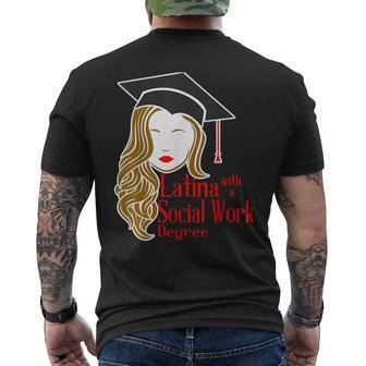 Latina With A Social Work Degree Msw Masters Graduation Men's T-shirt Back Print - Monsterry