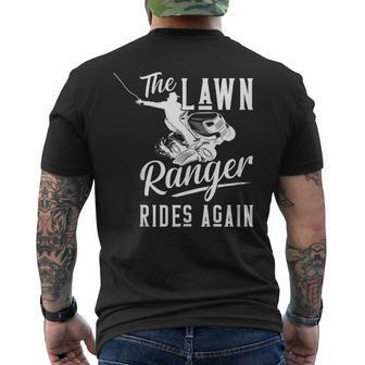 The Lawn Ranger Rides Again Lawn Tractor Mowing Men's T-shirt Back Print - Monsterry DE