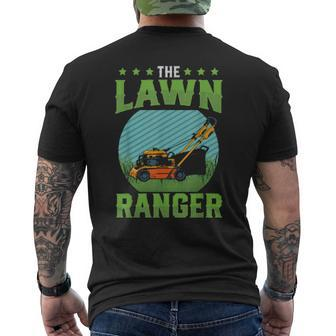 The Lawn Ranger Riding Mower Mowing Gardening Dad Mens Back Print T-shirt | Mazezy AU