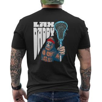 Lax Daddy Sasquatch Lacrosse Fan Dad Bigfoot Beard Mens Back Print T-shirt | Mazezy AU