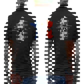 Le Rafale Avion De Combat Multirôle Avec Contour Tricolore T-shirt imprimé au dos - Cadeauxyz