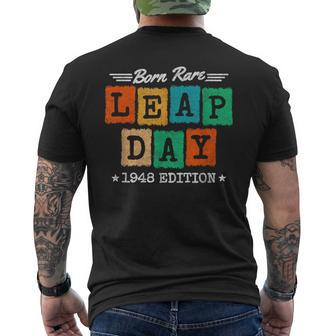 Leap Year 1948 Birthday Born Rare 1948 Leap Day Birthday Men's T-shirt Back Print - Monsterry