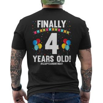 Leap Year 2024 February 29Th Birthday Finally 4 Years Old Men's T-shirt Back Print | Mazezy UK