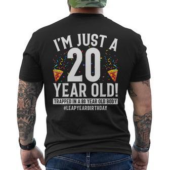 Leap Year 2024 80Th Birthday 80 Years Old Bday Men's T-shirt Back Print - Monsterry AU