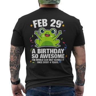 Leap Year 2024 Frog Leap Day Birthday Feb 29Th Men's T-shirt Back Print - Seseable