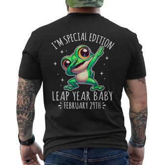 Leap Year Baby Dabbing Frog Leap Day Birthday Boys Girls Men's T-shirt Back Print - Monsterry AU