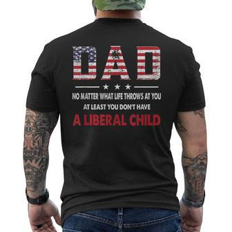 At Least You Don't Have A Liberal Child American Flag Men's T-shirt Back Print - Monsterry DE