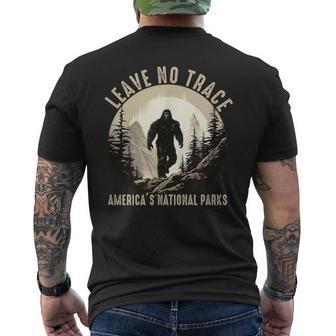 Leave No Trace America National Parks Sasquatch Men's T-shirt Back Print - Seseable