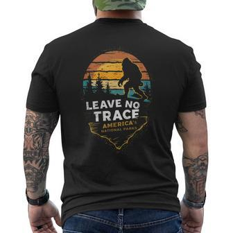 Leave No Trace America's National Parks Bigfoot Men's T-shirt Back Print - Monsterry