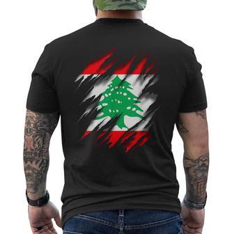 Lebanese Flag S T-Shirt mit Rückendruck - Seseable