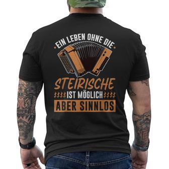 Leben Ohne Steirian Harmonica Squeeze S T-Shirt mit Rückendruck - Seseable