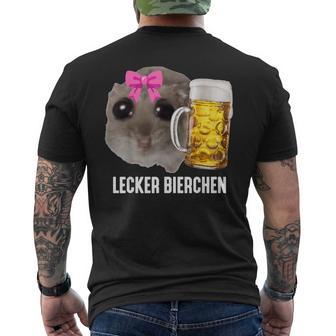 Lecker Bierchen X Sad Hamster Meme Bier Weizenbier Weißbier T-Shirt mit Rückendruck - Geschenkecke