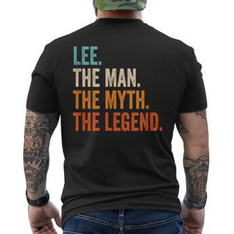 Lee The Man The Myth The Legend First Name Lee Men's T-shirt Back Print - Seseable