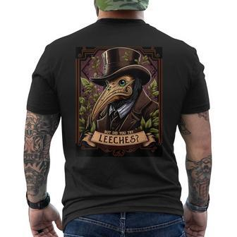 The Leech-Bearing Plague Doctor Middle Ages Medical Retro Men's T-shirt Back Print - Monsterry