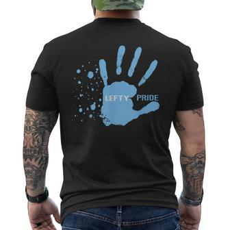 Left-Handed Lefty Pride Handprint Men's T-shirt Back Print - Monsterry