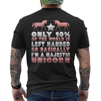 Left Hander Lefty Pride Unicorn Lefty Men's T-shirt Back Print - Monsterry