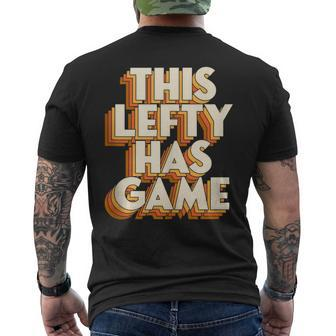This Lefty Has Game Retro Left Handed Pride Men's T-shirt Back Print - Monsterry