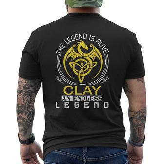 The Legend Is Alive Clay Family Name Mens Back Print T-shirt - Seseable