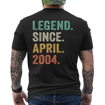 Legend Since April 2004 20Th Birthday Boy 20 Years Old Men's T-shirt Back Print | Mazezy