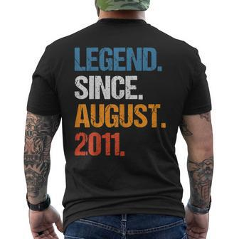 Legend Since August 2011 Vintage Birthday Mens Back Print T-shirt - Thegiftio UK