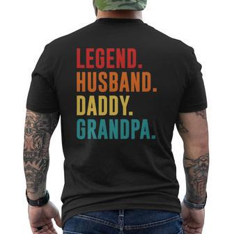 Legend Husband Daddy Grandpa Best Father's Day Surprise Dad Mens Back Print T-shirt | Mazezy