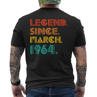 Legend Since March 1964 Birth Of Birthday 1964 Idea Vintage Men's T-shirt Back Print - Monsterry