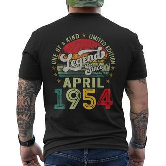 Legends Since April 1954 70 Year Old 70Th Birthday Men Men's T-shirt Back Print - Seseable