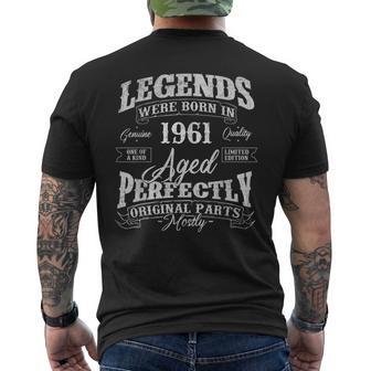 Legends Were Born In 1961 Year Of Birth Birthday Men's T-shirt Back Print - Monsterry CA