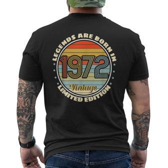 Legends Born In 1972 Vintage 70S Edition Men's T-shirt Back Print - Monsterry AU
