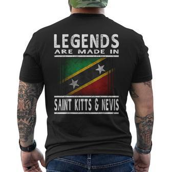 Legends Are Made In Saint Kitts & Nevis Flag Men's T-shirt Back Print - Thegiftio UK