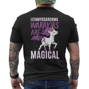 Leiomyosarcoma Warrior Lms Rare Cancer Unicorn Sarcoma Men's T-shirt Back Print - Monsterry