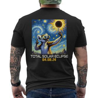 Lemur Taking Selfie Solar Eclipse Men's T-shirt Back Print | Mazezy