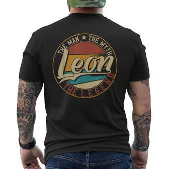 Leon The Man The Myth The Legend Men's T-shirt Back Print - Monsterry
