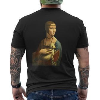 Leonardo Da Vinci's Lady With Ermine On A Men's T-shirt Back Print - Monsterry AU