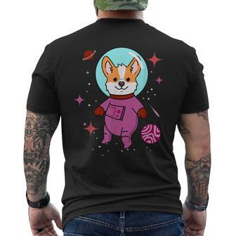 Lesbian Corgi In Space Lesbian Men's T-shirt Back Print - Monsterry UK