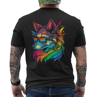 Lesbian Lgbt Gay Pride Wolf Men's T-shirt Back Print - Monsterry CA