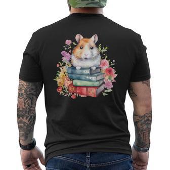 Lesebücher Buchliebhaber Hamster Und Aquarell Bücher T-Shirt mit Rückendruck - Geschenkecke