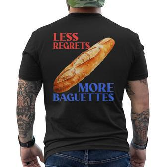 Less Regrets More Baguettes Baguette Love Men's T-shirt Back Print - Seseable