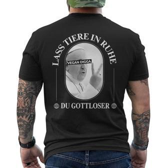 Let Animals In Peace Vegan Digga Du Gottloser T-Shirt mit Rückendruck - Seseable