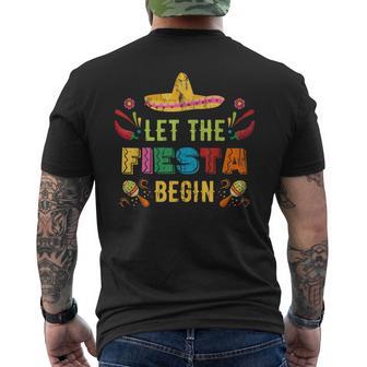 Let The Fiesta Begin Cinco De Mayo Mexican Vintage Men's T-shirt Back Print - Monsterry UK