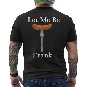 Let Me Be Frank Hot Dog On Fork Men's T-shirt Back Print - Monsterry