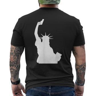 Let Freedom Ring Statue Of Liberty Picture Holding Gun Men's T-shirt Back Print - Monsterry UK