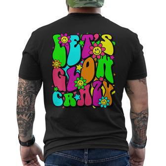 Let Glow Crazy Retro Colorful Bday Birthday Squad Men's T-shirt Back Print - Monsterry