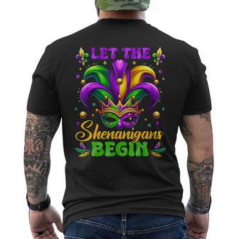Let The Shenanigans Begin Mardi Gras Men's T-shirt Back Print - Seseable