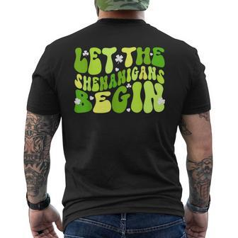 Let The Shenanigans Begin St Patrick's Day Women Men's T-shirt Back Print | Mazezy