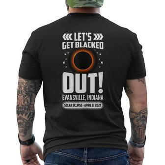 Let's Get Blacked Out Evansville Indiana Solar Eclipse 2024 Men's T-shirt Back Print - Thegiftio