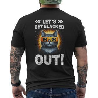 Let's Get Blacked Out Total Solar Eclipse 2024 Cat Lover Men's T-shirt Back Print - Thegiftio UK
