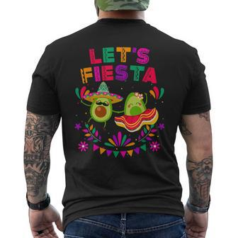 Let's Fiesta Avocado Dancing Cinco De Mayo Mexican Party Men's T-shirt Back Print - Monsterry AU