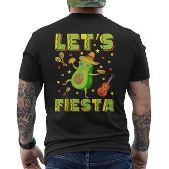 Let's Fiesta Avocado And Tacos Cinco De Mayo Men's T-shirt Back Print - Monsterry