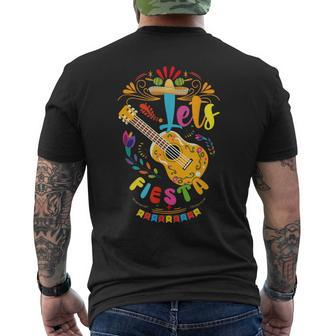 Let's Fiesta Cinco De Mayo Mexican Party Guitar Hat Lover Men's T-shirt Back Print - Monsterry CA